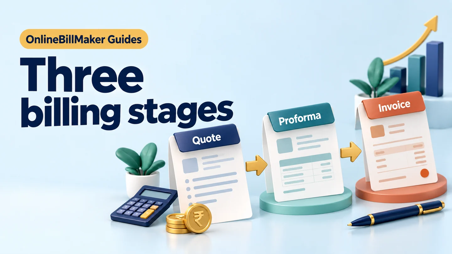 Quotation, Proforma and Tax Invoice: Choose the Right Stage — editorial illustration