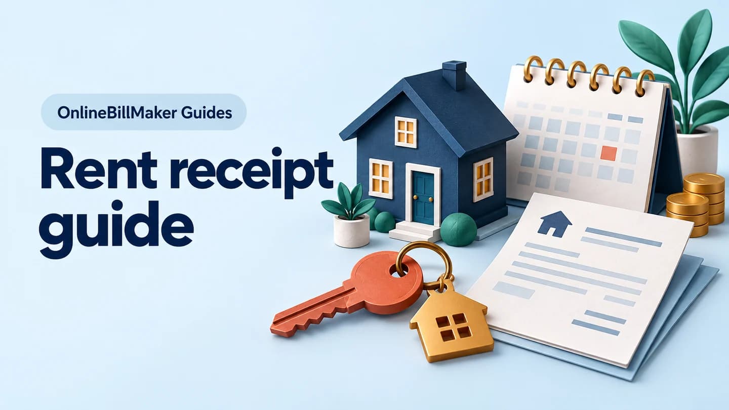 Rent Receipt guide — illustrated document and billing details