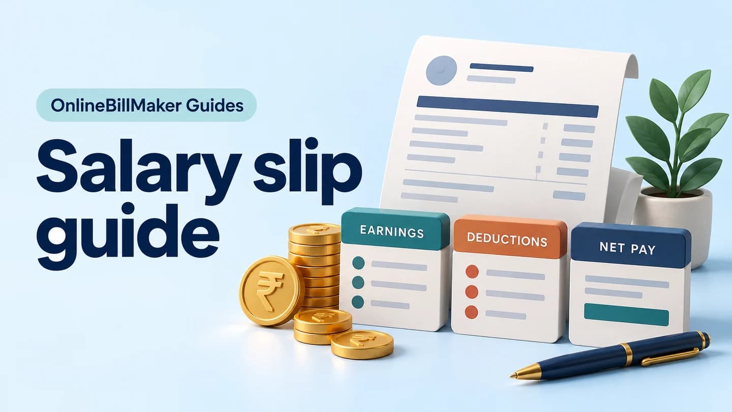 Salary Slip guide — illustrated document and billing details