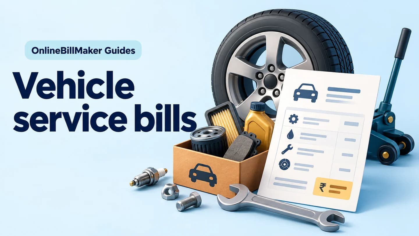 Vehicle Bill guide — illustrated document and billing details