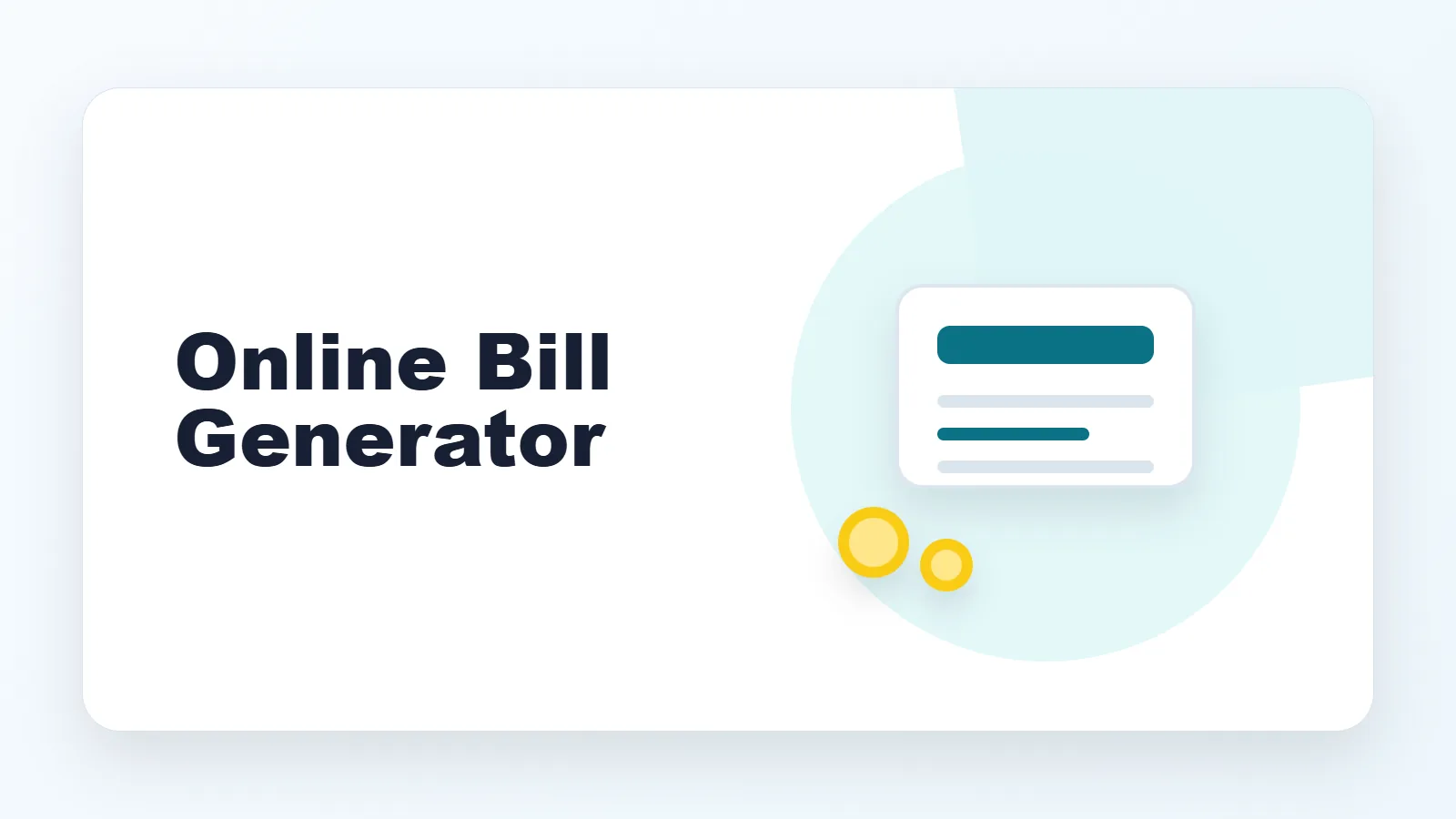 Online Bill Generator: Create Bills and Receipts Faster banner