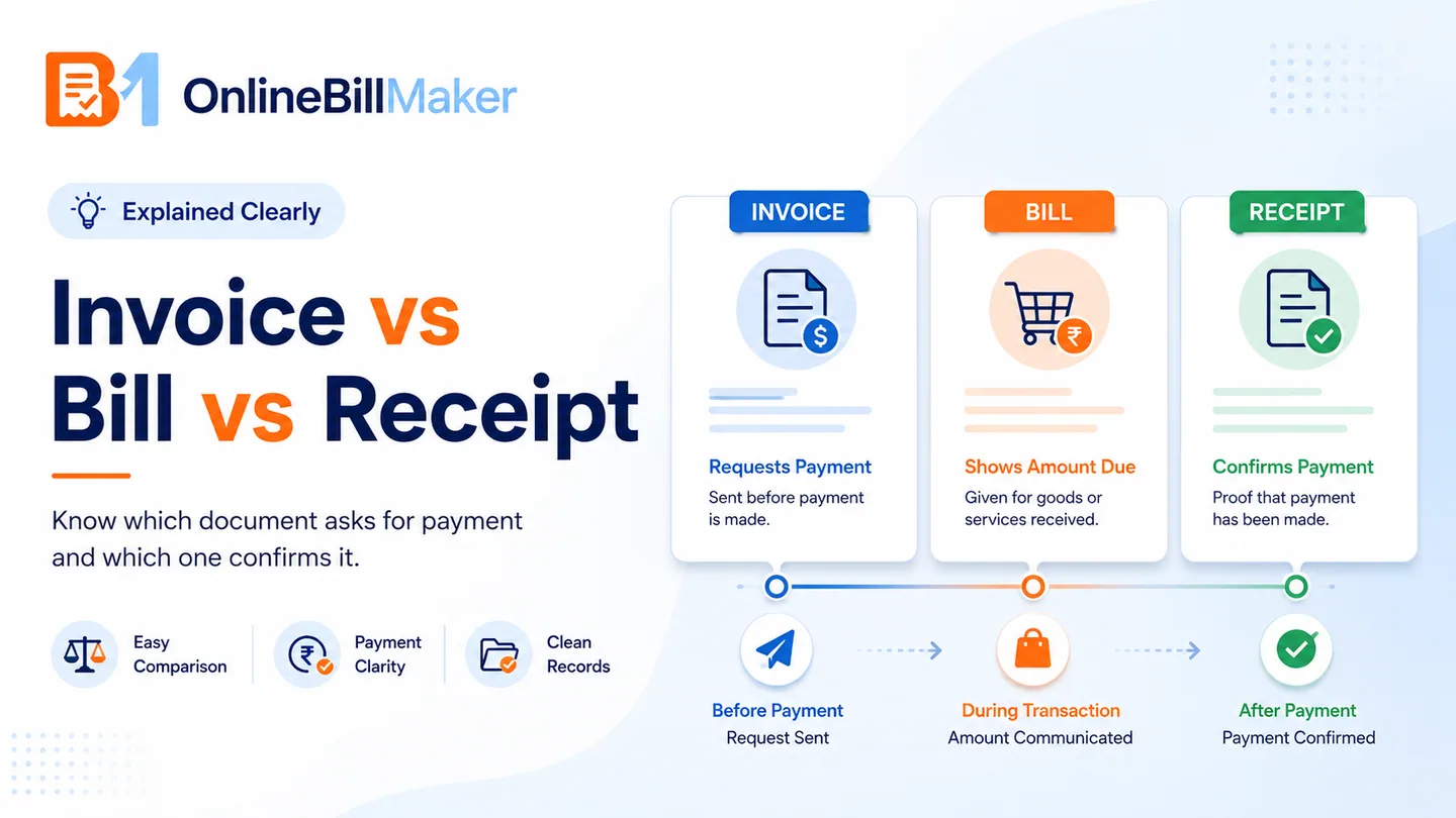 invoice vs bill vs receipt