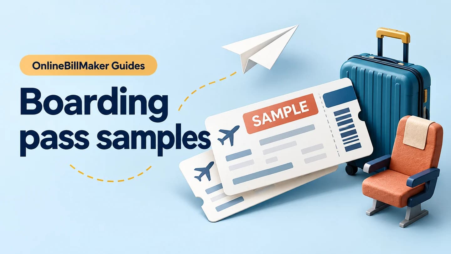Boarding Pass guide — illustrated document and billing details