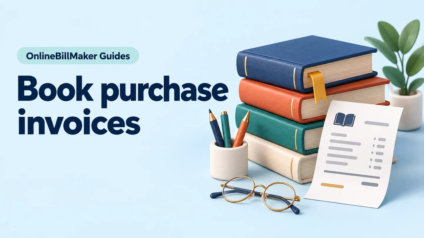 Book Invoice guide — illustrated document and billing details