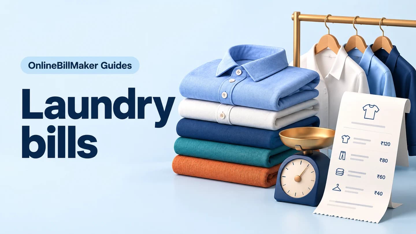 Laundry Bill guide — illustrated document and billing details