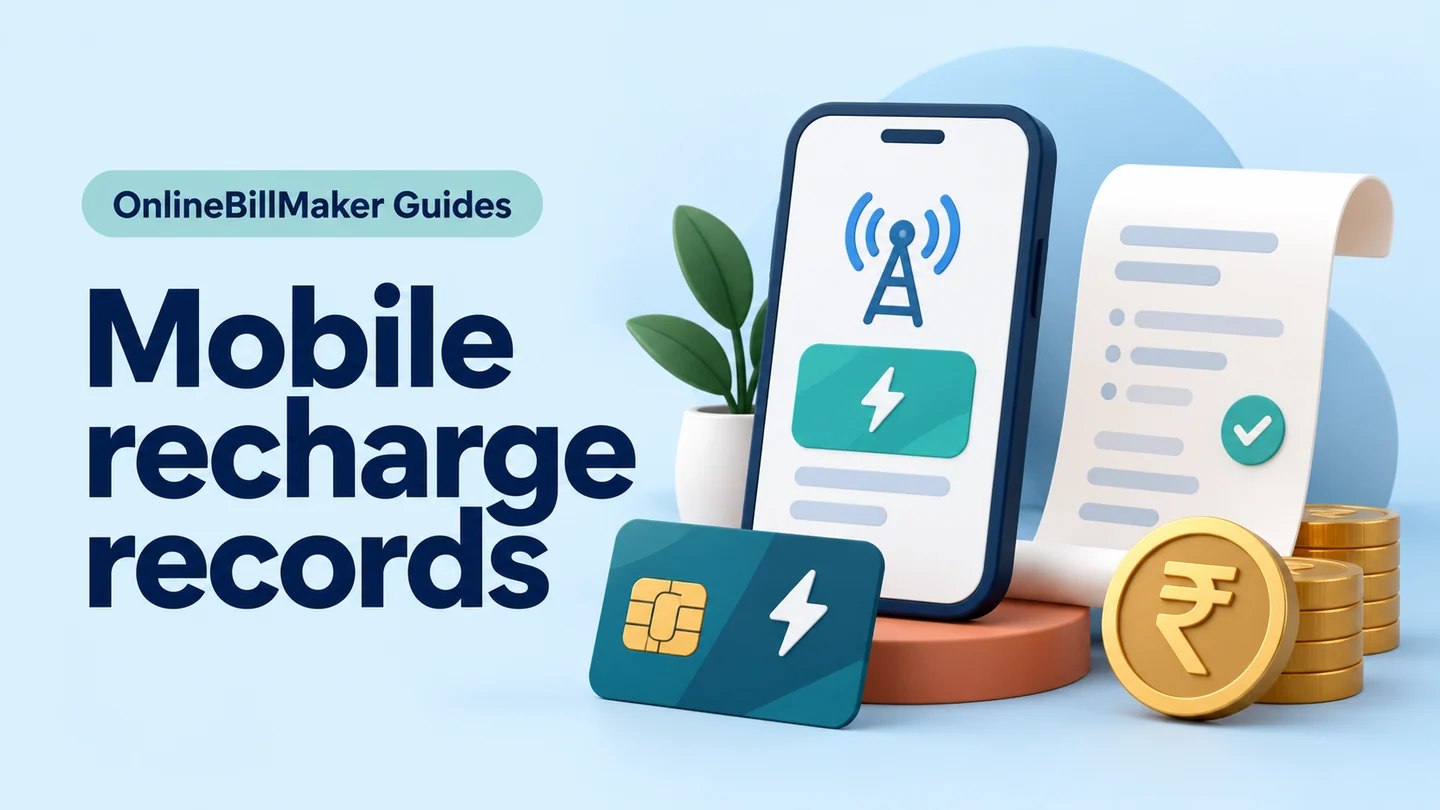 Recharge Bill guide — illustrated document and billing details