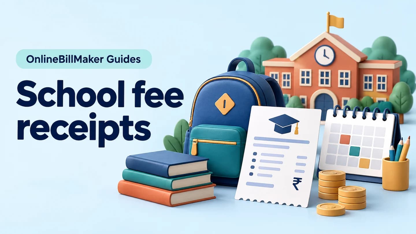 Education Receipt guide — illustrated document and billing details